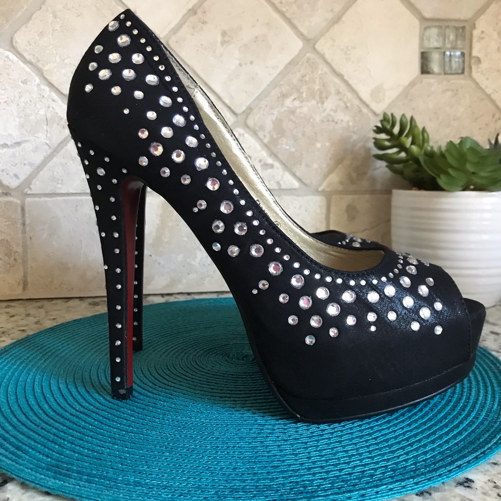 Wow! Rhinestone Studded 6" Heels Herstyle Brand